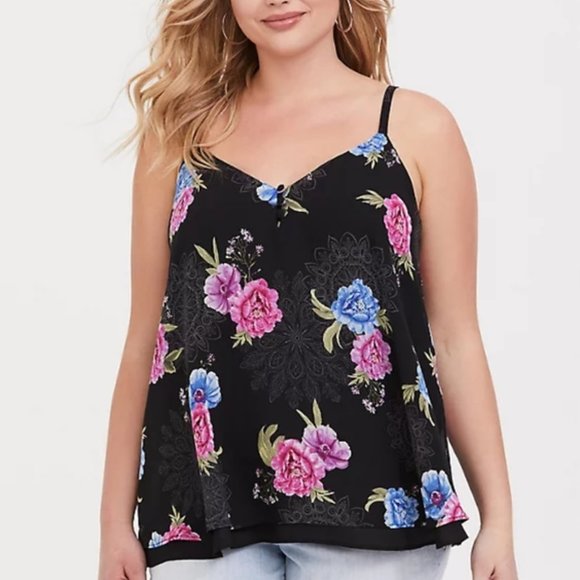 torrid Tops - torrid Floral Chiffon Boho Swing Tank Top Cami
